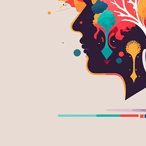 colorful flat vector of psychology