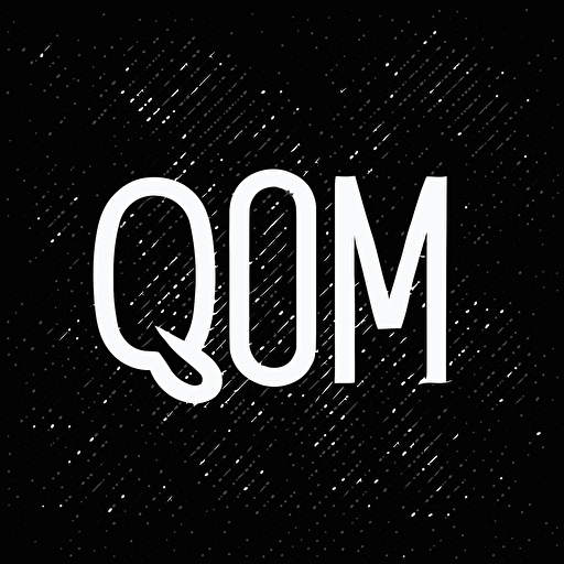 simple iconic logo containing letters O S M I Q U E, white vector on black background