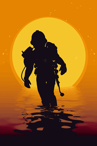 silhouette of a diver, svg, vector