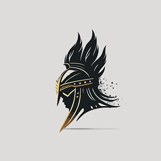 logo, design agency, warrior helmet, minimalistic, white background, Vector