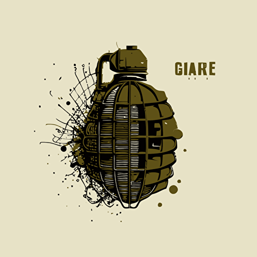 half grenade and half wireframe, logo, minimalist, vector
