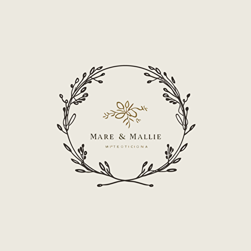 a simple vector wedding logo, minimalist