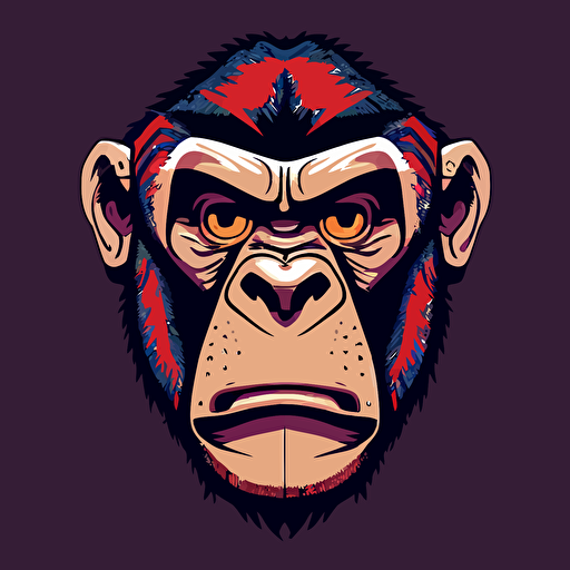logo of Planet of the Apes Ceaser's Face in the style of Butcher Billy, vector, illustration,