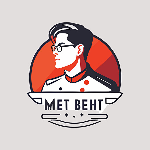 a minimal vector logo for a youtube channel called Chef am Brett, white background