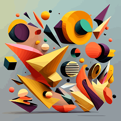 colourful vector shapes and elements, clean, crisp, plain blackground