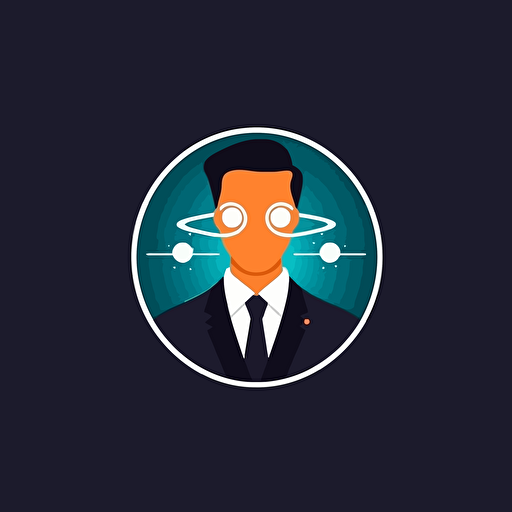 vector logo of a channel about science, flat design, modern, minimalist, no face
