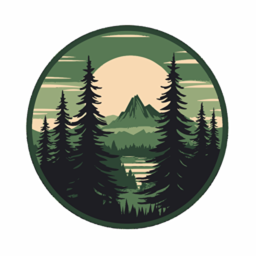 forest, vector, logo, programm