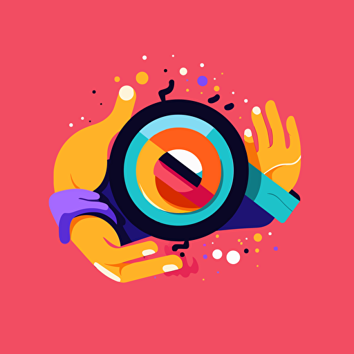 Vector illustration of Throwing Circle Toy for a poster. The style is colourful, fluid and contempory, Modern flat vector concept illustrations.