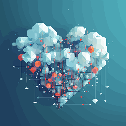 Healthdata, cloud, tech, vector, posetive, minimalistic ar