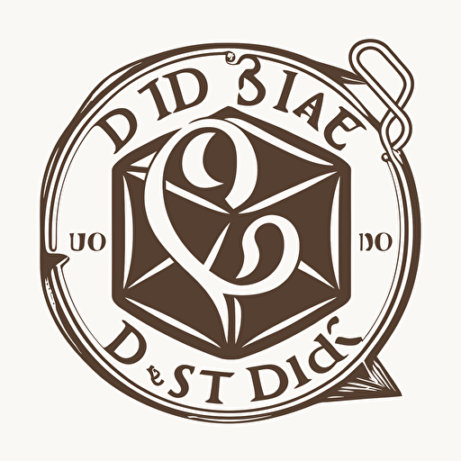 logo of a d&d stuff online shop, modern minimalist design, vector drawing, plain white background