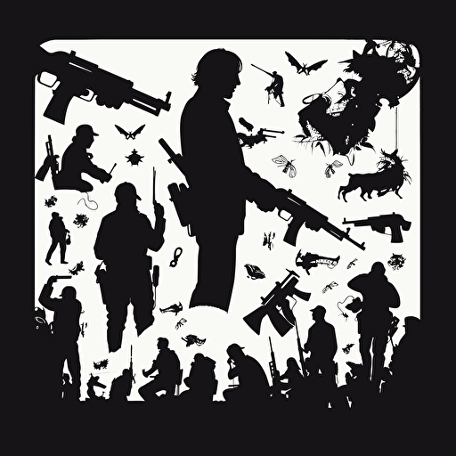 silhouett Design ,simple illustration ,money war,vector ,silhouette