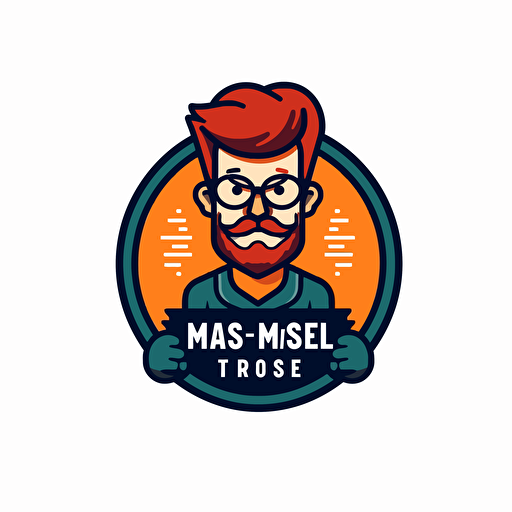 a mascot logo of a product manager, simple, vector