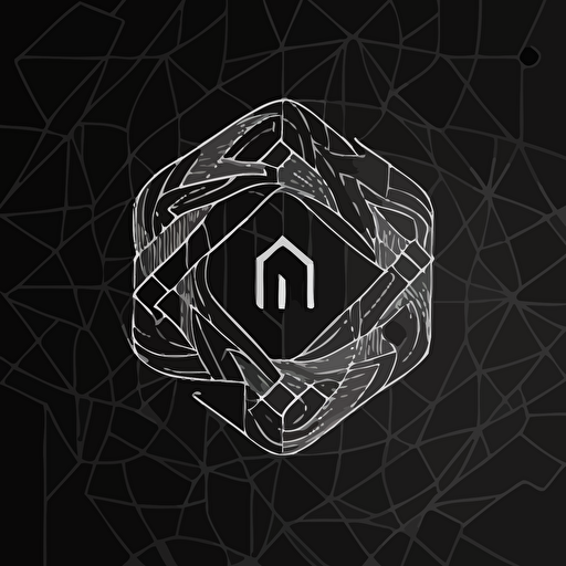 a logo in black and white for a personal blockchain named inotum, innovative vector style