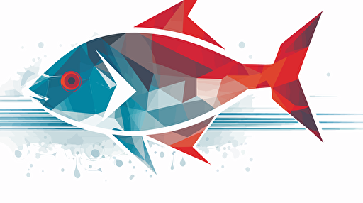 Vector design of a large fish impelled with an arrow