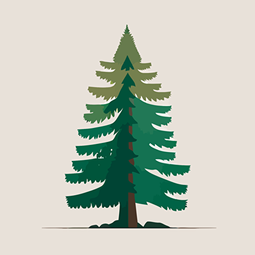 simple shapes minimalist flat vector image of douglas fir tree
