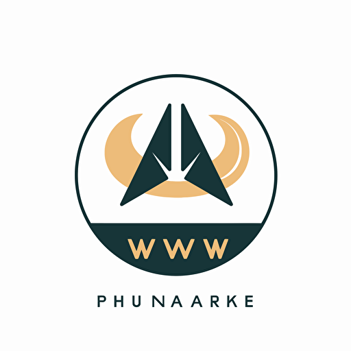 logo design for AW ，flat style, 2d, white background,simple style,vector