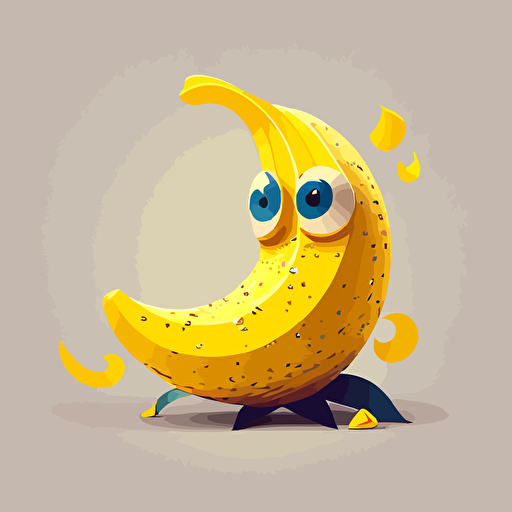 an anthropomorphic banana , vector art
