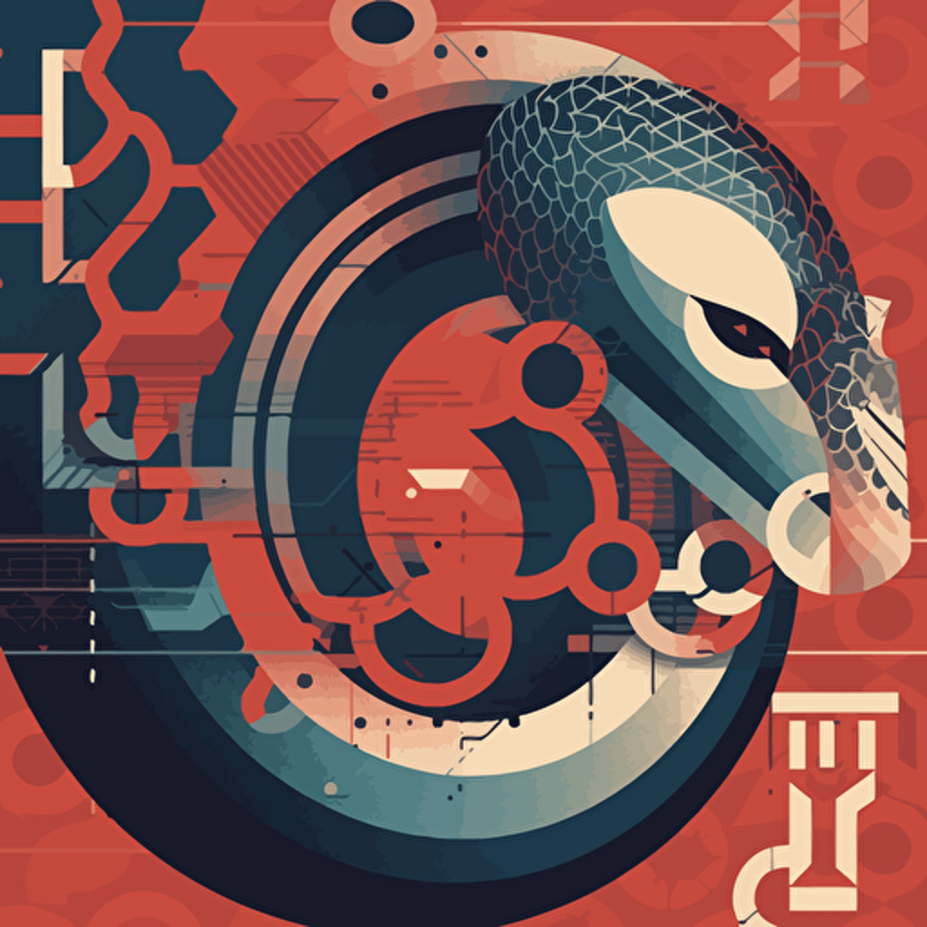 vector image, 2d, hydra, geomtry style