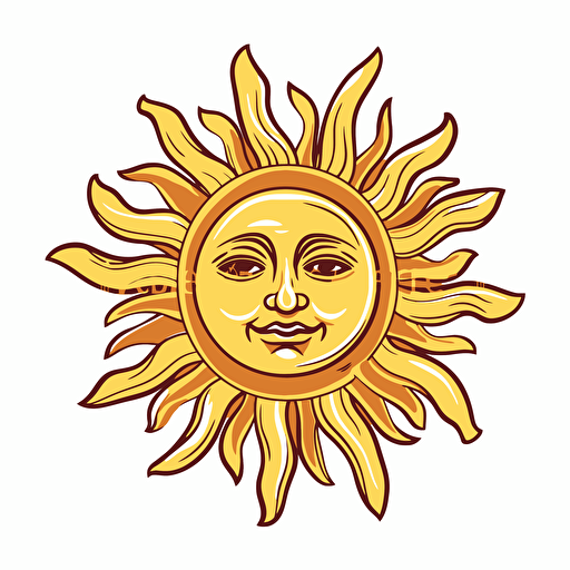 flat vector illustration of the sun a white background