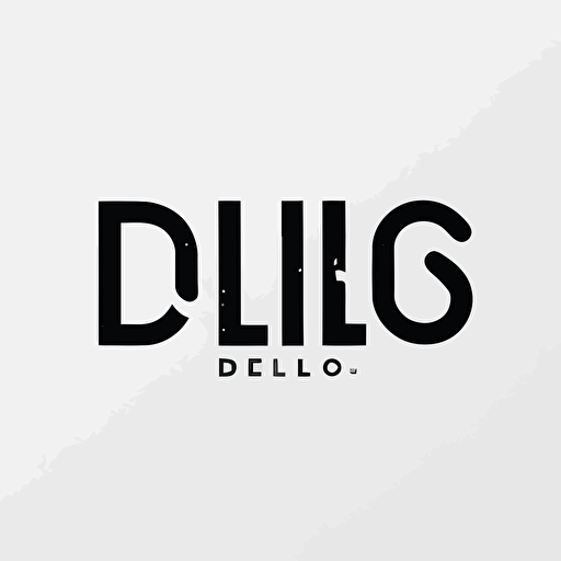 "D e l i c i o u s" logo wordmark, logo style, white background, simple vector logo, minimal