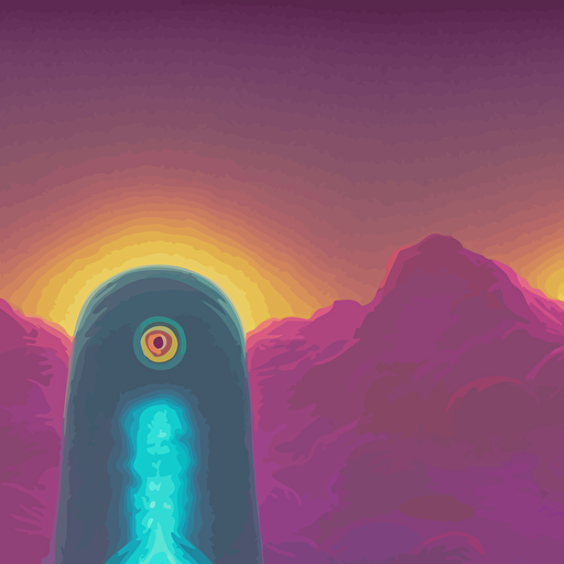 portrait psychedelic god eyes eyeballs cosmic landscape psychedelic synthwave noah bradley simon stålenhag peter max 3d render