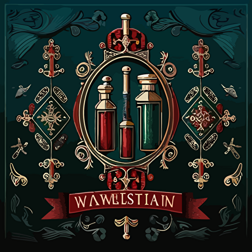 vector medieval medicines texture logo detailed capsules syringe ambulance medical supplies