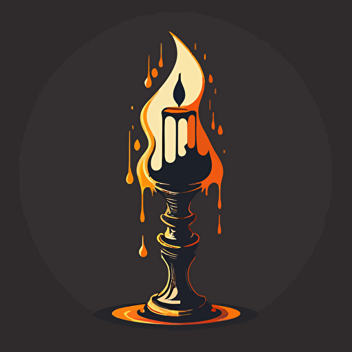buring fat candle stick, logo,vector illustrated, flat design