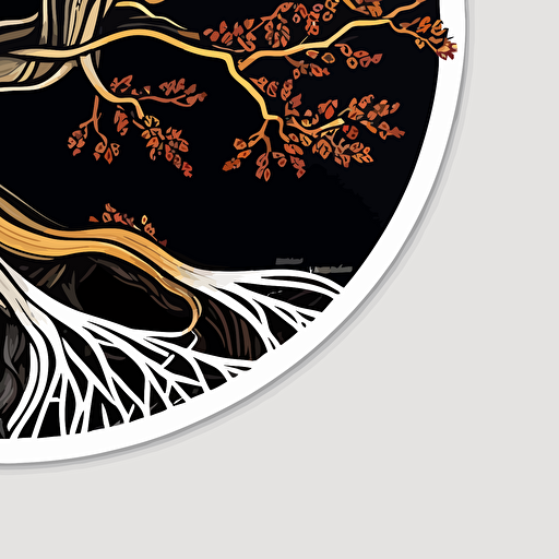 tree of life zen, Circular Sticker, Vector
