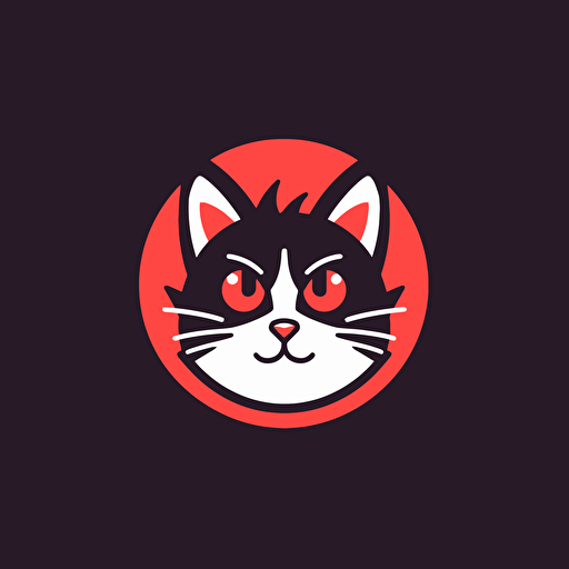 a mascot logo of a cat, simple, vector