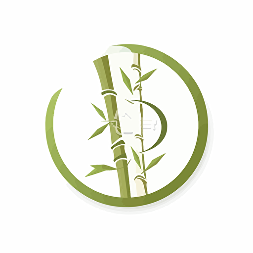 logo, lettre B and I, with bamboo, flat, vector, white background