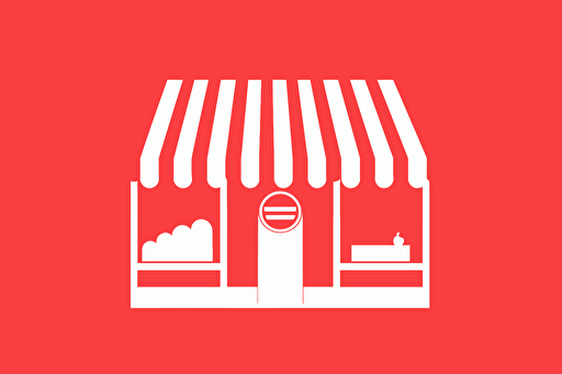 logo for a mini grocery store, catchy but simple, background red, can be a vector in white color