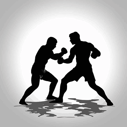 Vector black silhouettes athlete wrestler in wrestling dual fighters wrestling martial art