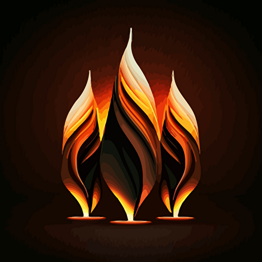 Flat vectored image of three flames stacked within eachother