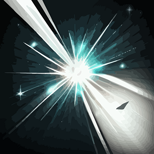 in space, laser beam, spark, white background, insanely detailed Vector illustration, style by Illumination