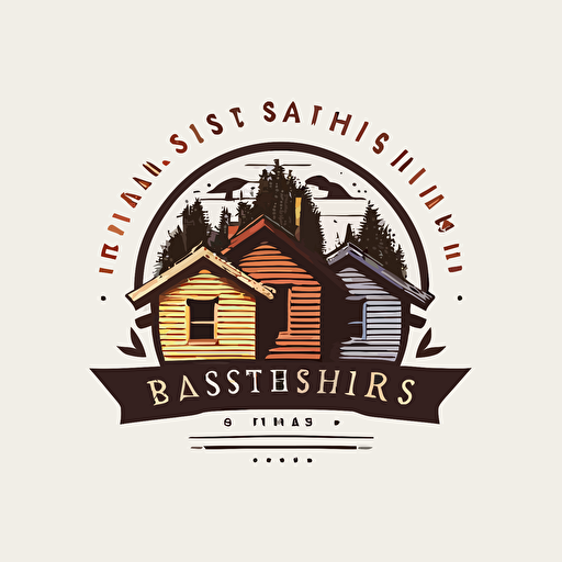 business logo for a small company that builds tiny homes, 3 colors only, vector syle on a white background
