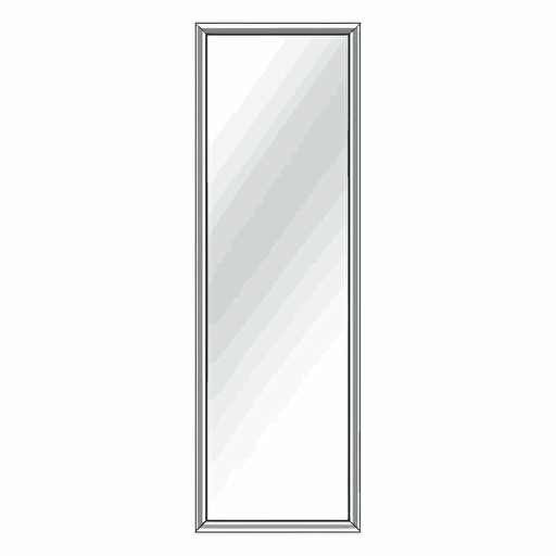 Simplified flat art vector image of a long rectangle-shaped mirror on white background 3