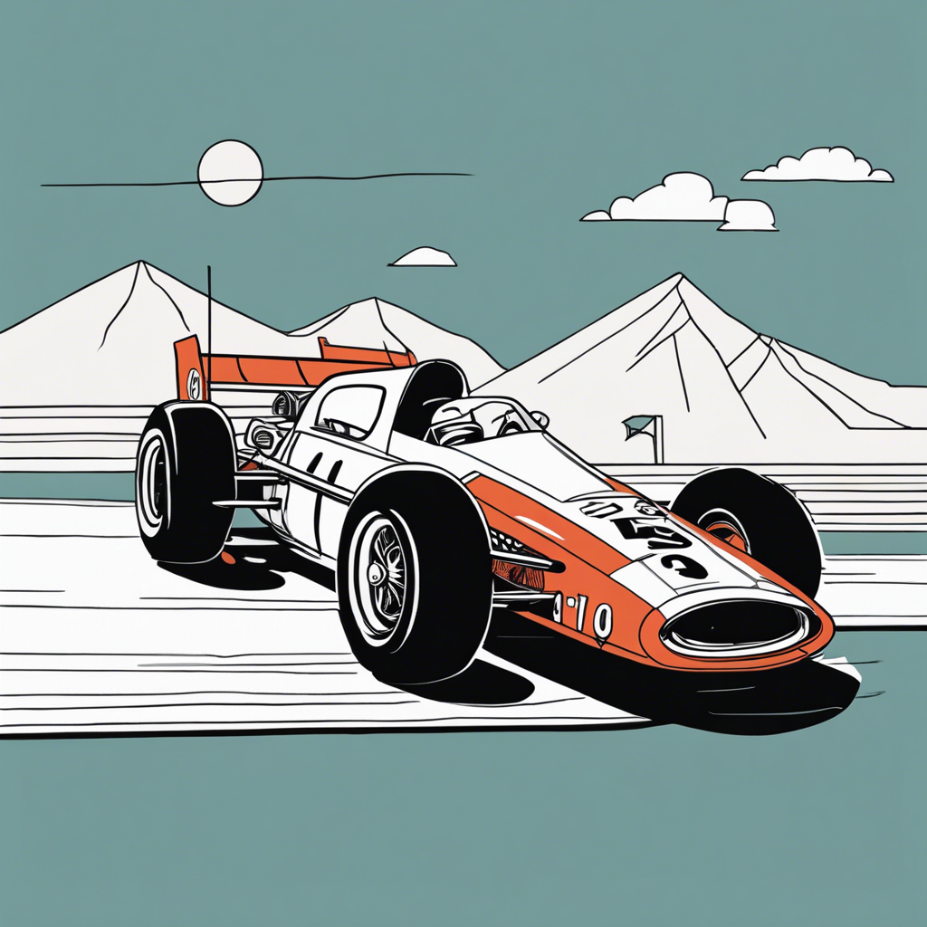 a race car, illustration in the style of Matt Blease, illustration, flat, simple, vector
