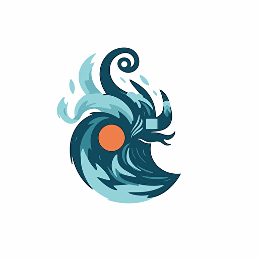 minimalistic viking logo, ice, wind, water, earth, fire, flat shading, vector style, modern
