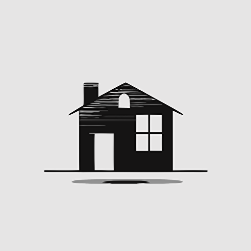 minimalistic logo of a house, flat icon, vector, professional, isolated white background