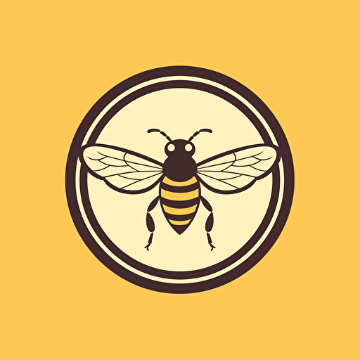 logo for company dealing with bees and bee product, vector, minimalistic, solid colored background,