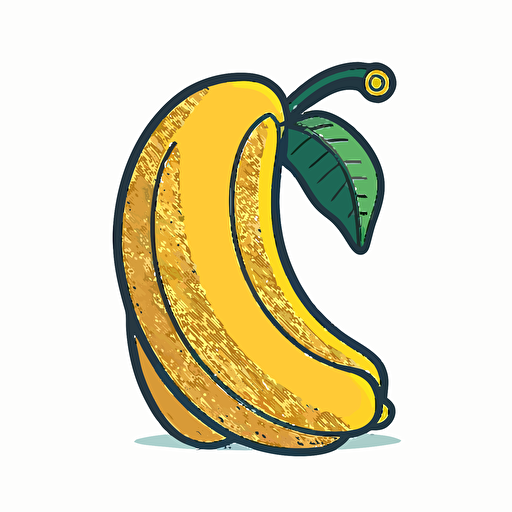 a banana in a vector art cartoon style, flat color no outline