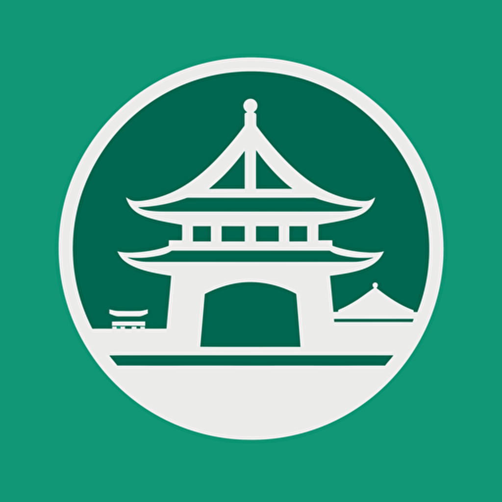 a Japanese system development company logo with green as the base color, flat design, vector,