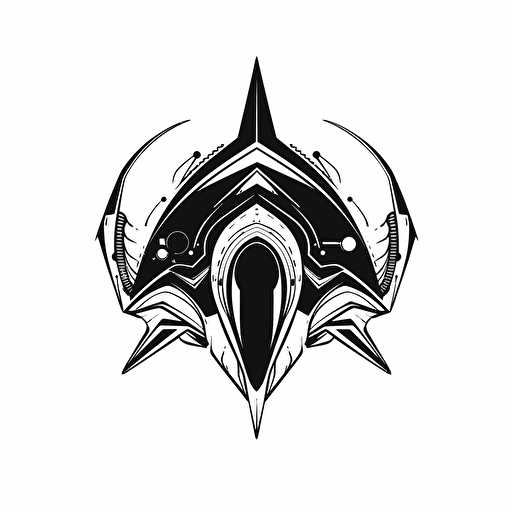 iconic futuristic logo of apex predator orca AI trading bot, vector, creative, black logo on white background,