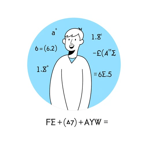 a person with math equations