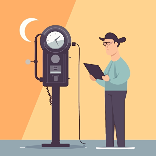 person read a Electricity meter flat design concept illustration vector art