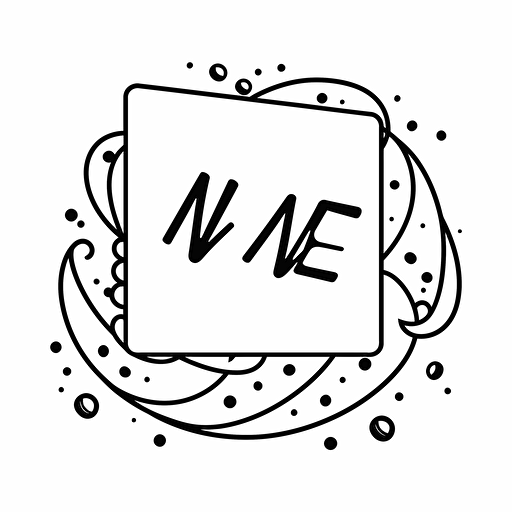 animation newsletter logo, simple black and white, vector