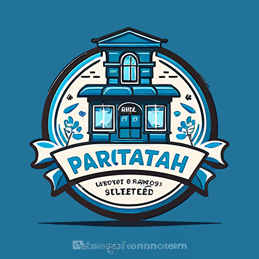 create a 2d logo for a pharmacy with a white background and using blue in the design. think vector, cartoon, simple