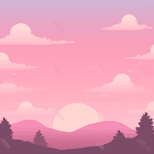 500x500 pink sky vector simple minimal background, no mountains, only clouds