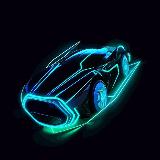 The vectorized logo captures the essence of the Tron lightcycle duel. Two sleek, streamlined lightcycles, one electric blue and the other viridian, form a stylized, intertwined infinity symbol. The angular chassis emanates neon glows, while their light trails extend and twist around the central shape, signifying the relentless chase. Sharp, contrasting angles evoke the sense of breakneck speed and gravity-defying turns. A pixelated grid faintly spans the background, providing a subtle nod to the digital realm. The logo pulses with energy, encapsulating the thrilling combat within a single, dynamic emblem.