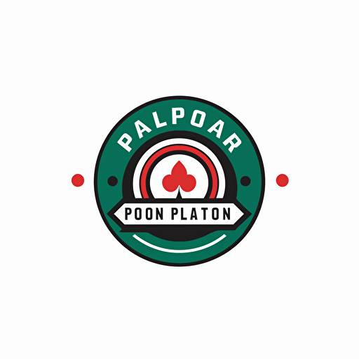 poker company logo, flat vector, simple, flat, 2d, low detail, smooth, plain, minimal, straight design, white background, without text,